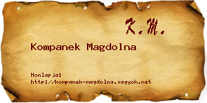Kompanek Magdolna névjegykártya